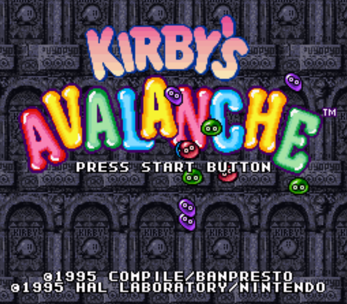 Kirbys Avalanche Title Screen
